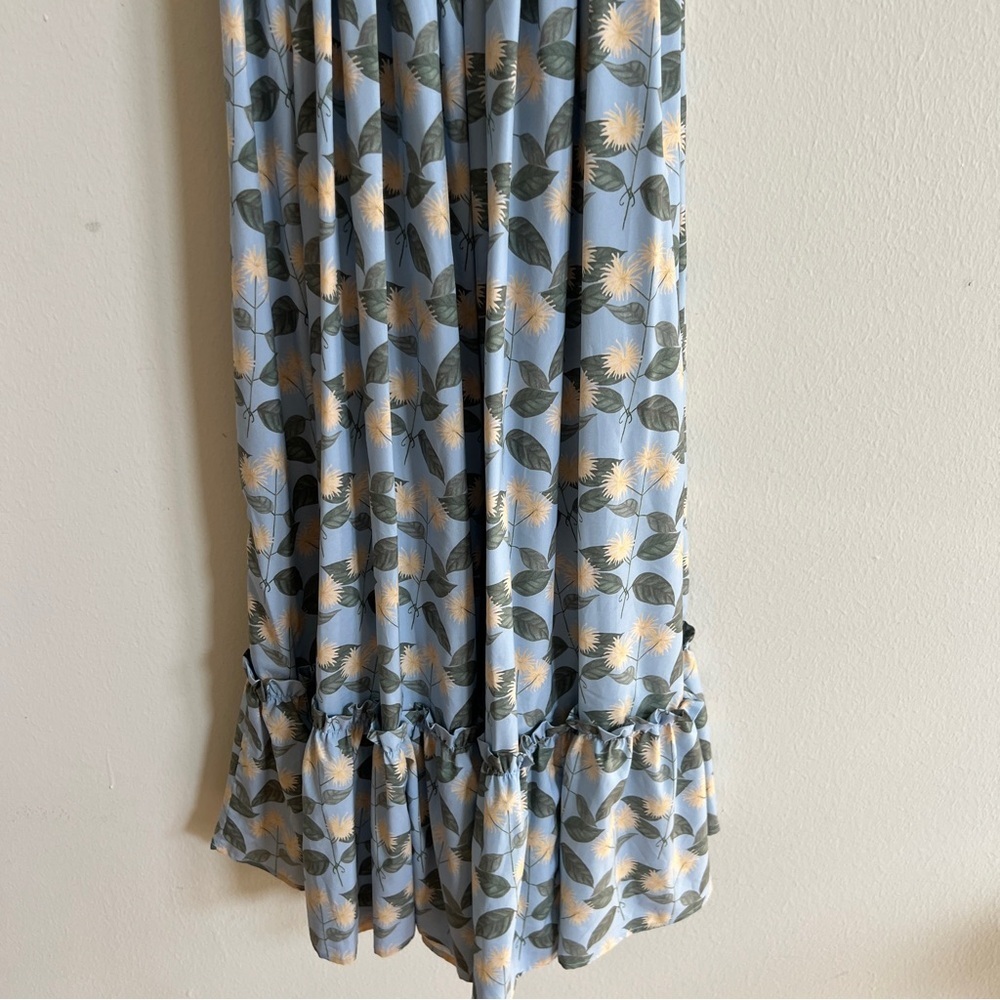 Palmacea Floral Smocked Bow Shoulder Maxi Dress Acacia Blue Yellow - Picture 3 of 7